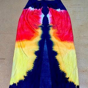 Nearly NWOT EQ:IQ Silk Tie-Dyed Maxi Skirt